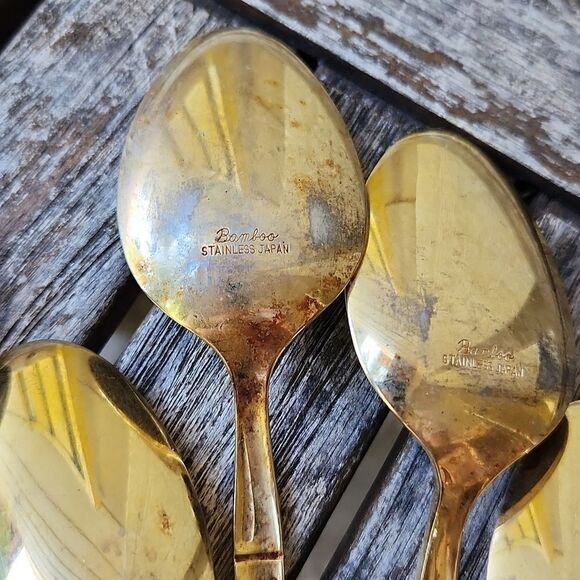 Bamboo Gold Stainless Japan Spoons set of 9 - Picture 9 of 12